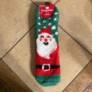Fuzzy Santa socks